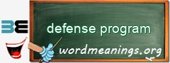 WordMeaning blackboard for defense program